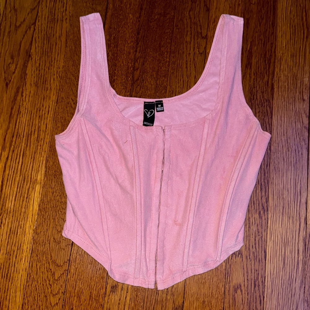 Windsor, Size Medium, Pink Corset Crop Top.